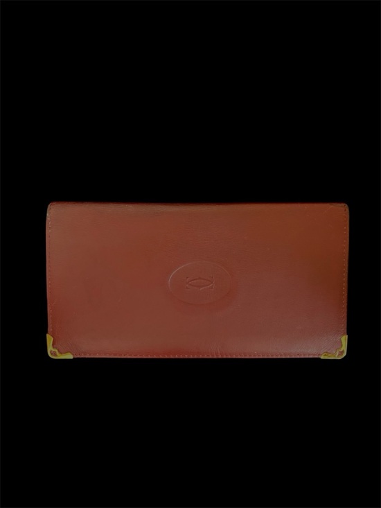 Cartier Handbags - Cartier Burgundy Leather Long Wallet with Gold Corner Accents EUC